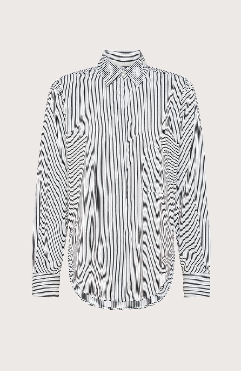 Seventy Camicia in cotone a righe - Col. Nero Vendite Flash