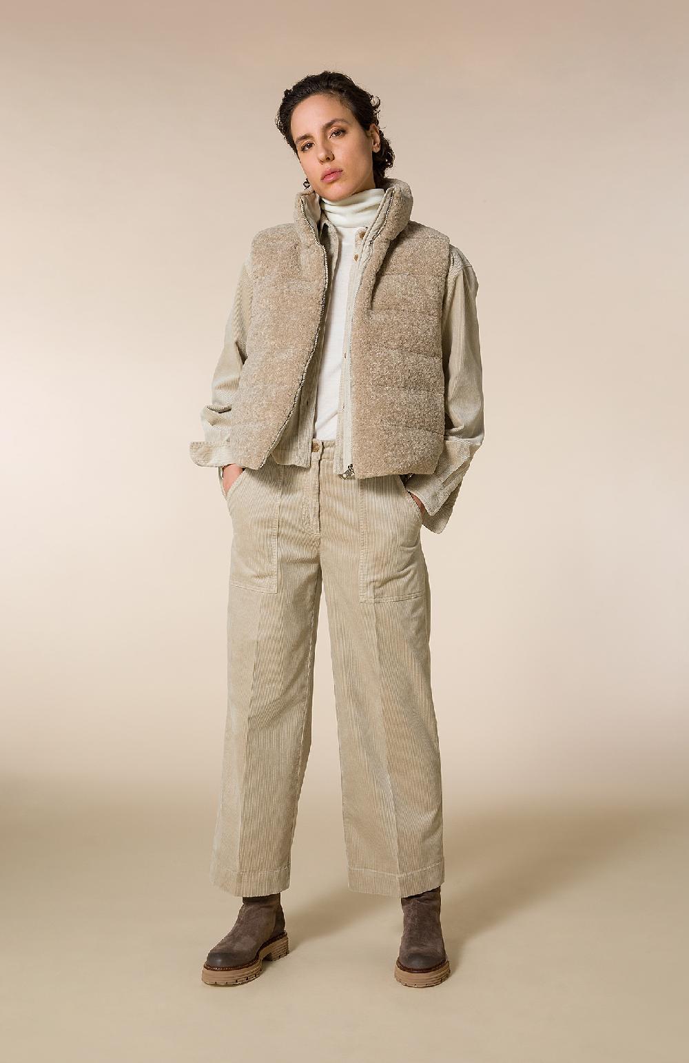 Seventy Gilet smanicato in ecopelliccia con retro in piumino - Col. Neutro Qualità
