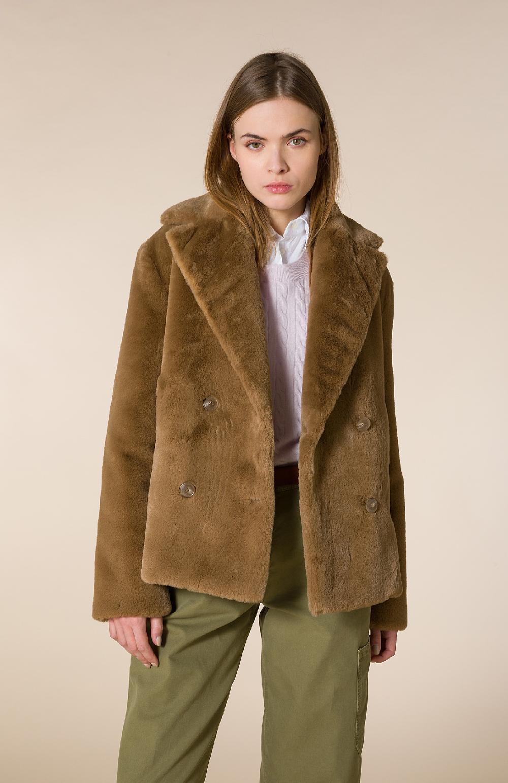 Seventy Maglione girocollo a trecce in 100% lana - Col. Rosa Soddisfazione Garantita