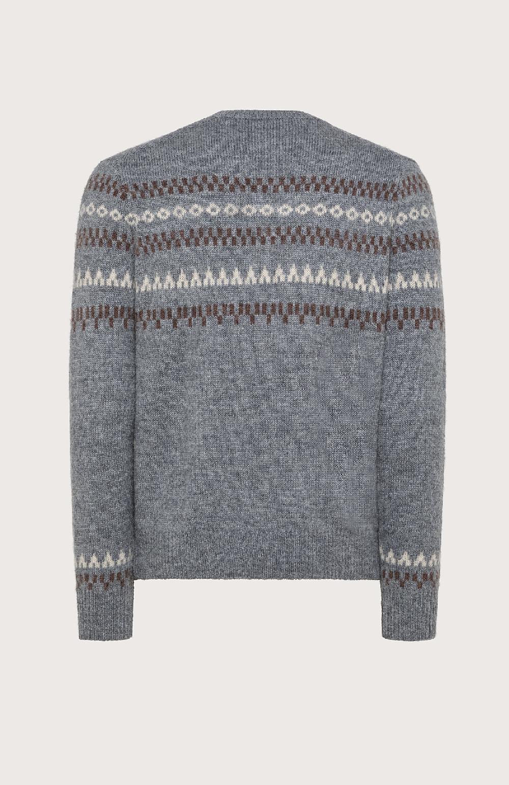 Seventy Maglione girocollo in jacquard misto lana - Col. Grigio Presa