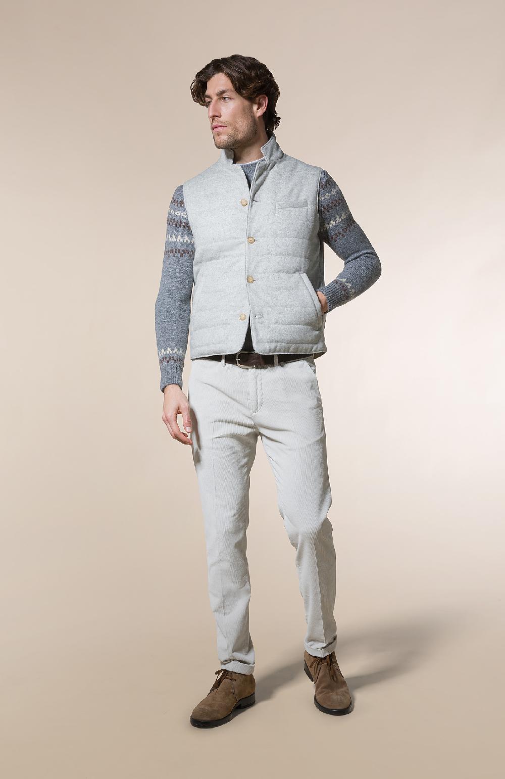 Seventy Maglione girocollo in jacquard misto lana - Col. Grigio Presa