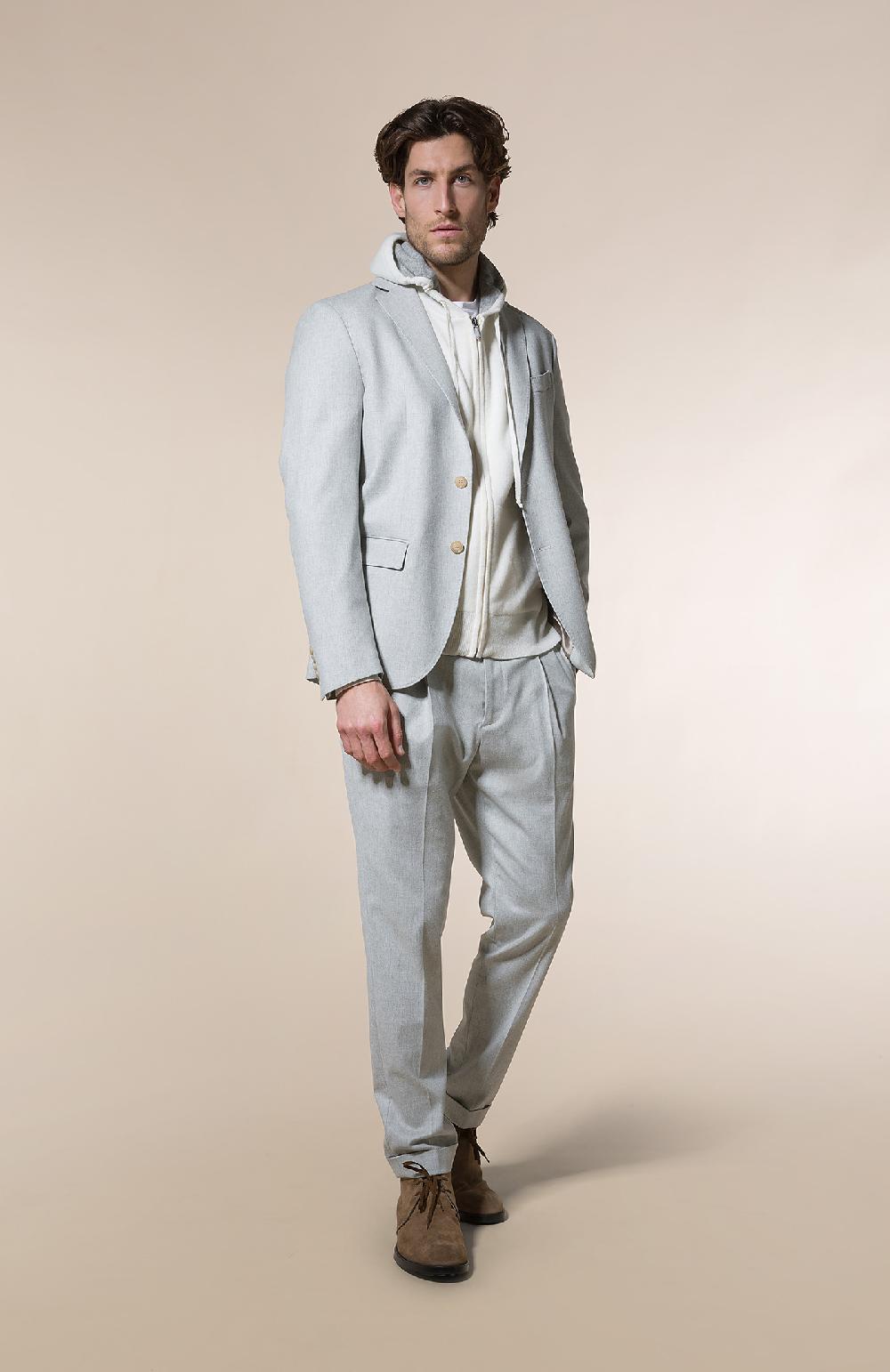 Seventy Giacca monopetto in flanella cardata monostretch - Col. Grigio Offerta
