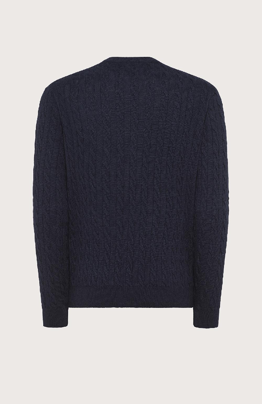 Seventy Maglione girocollo a trecce e coste - Col. Blu Hotsell