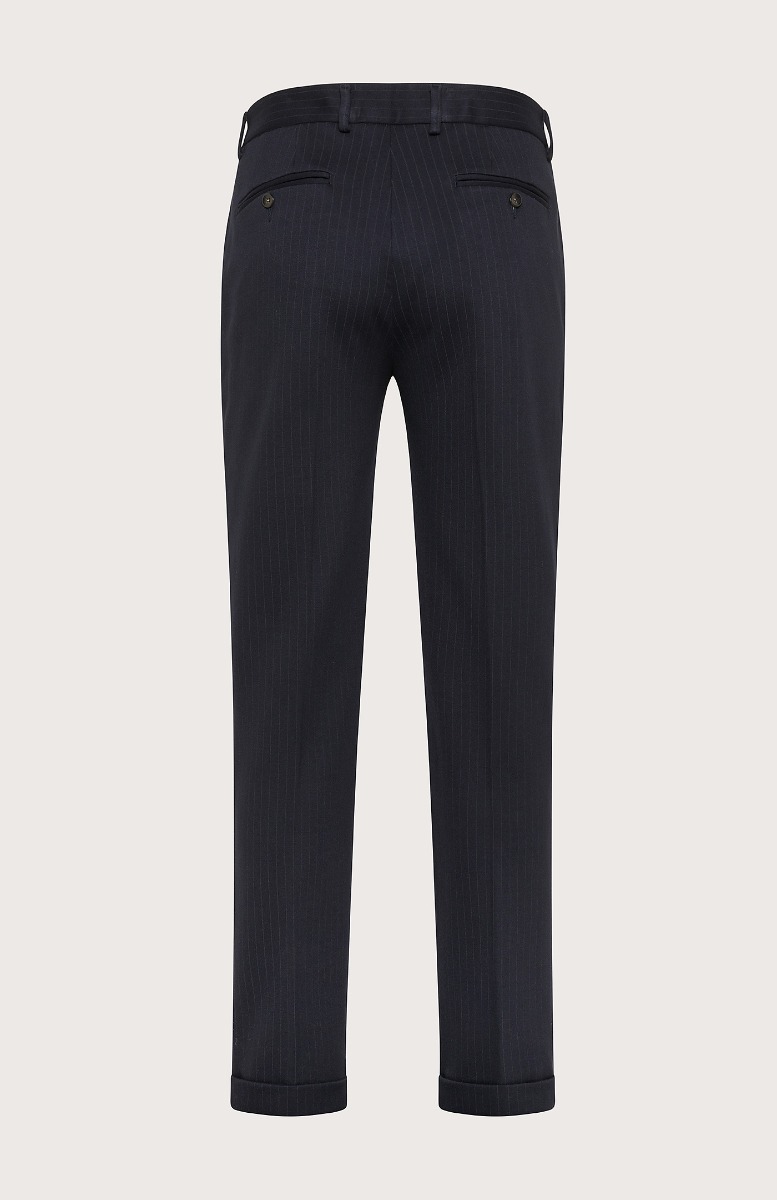 Seventy Pantalone con coulisse in punto stoffa gessato - Col. Blu Vendita Calda