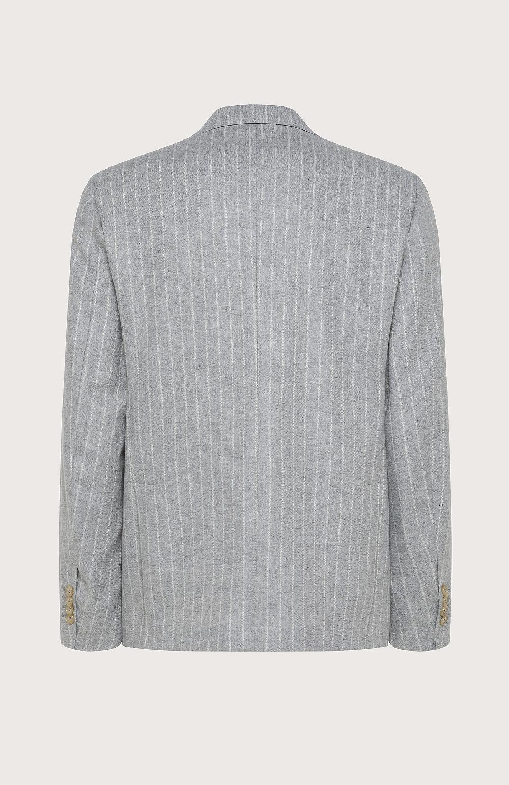 Seventy Giacca monopetto in gessato cardato misto lana - Col. Grigio Saldi Di Fabbrica