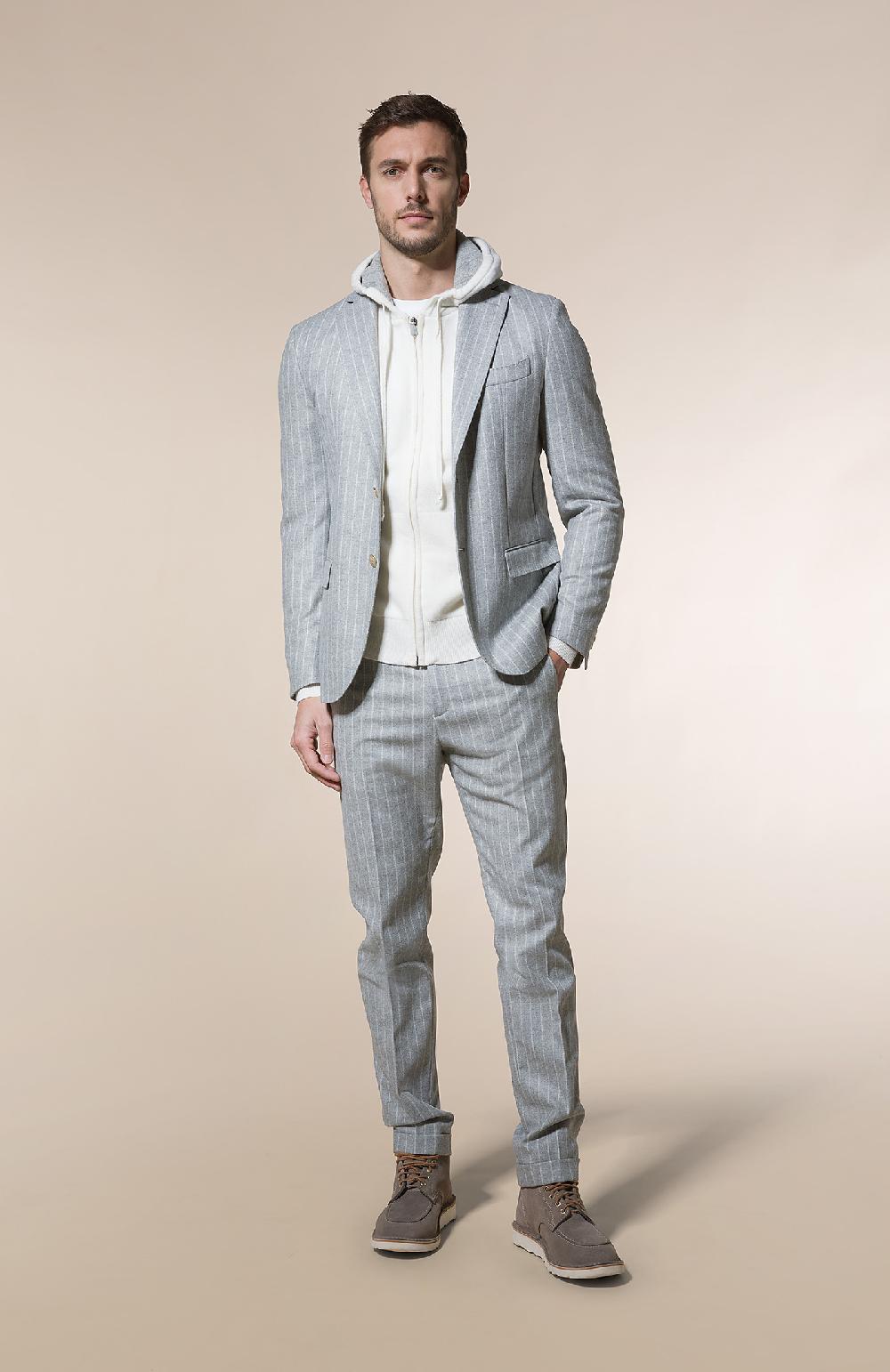 Seventy Pantalone chino in gessato cardato misto lana - Col. Grigio I Più Venduti
