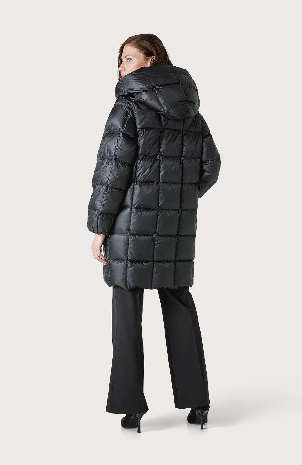 Seventy Piumino lungo reversibile con cappuccio - Col. Nero In Saldo