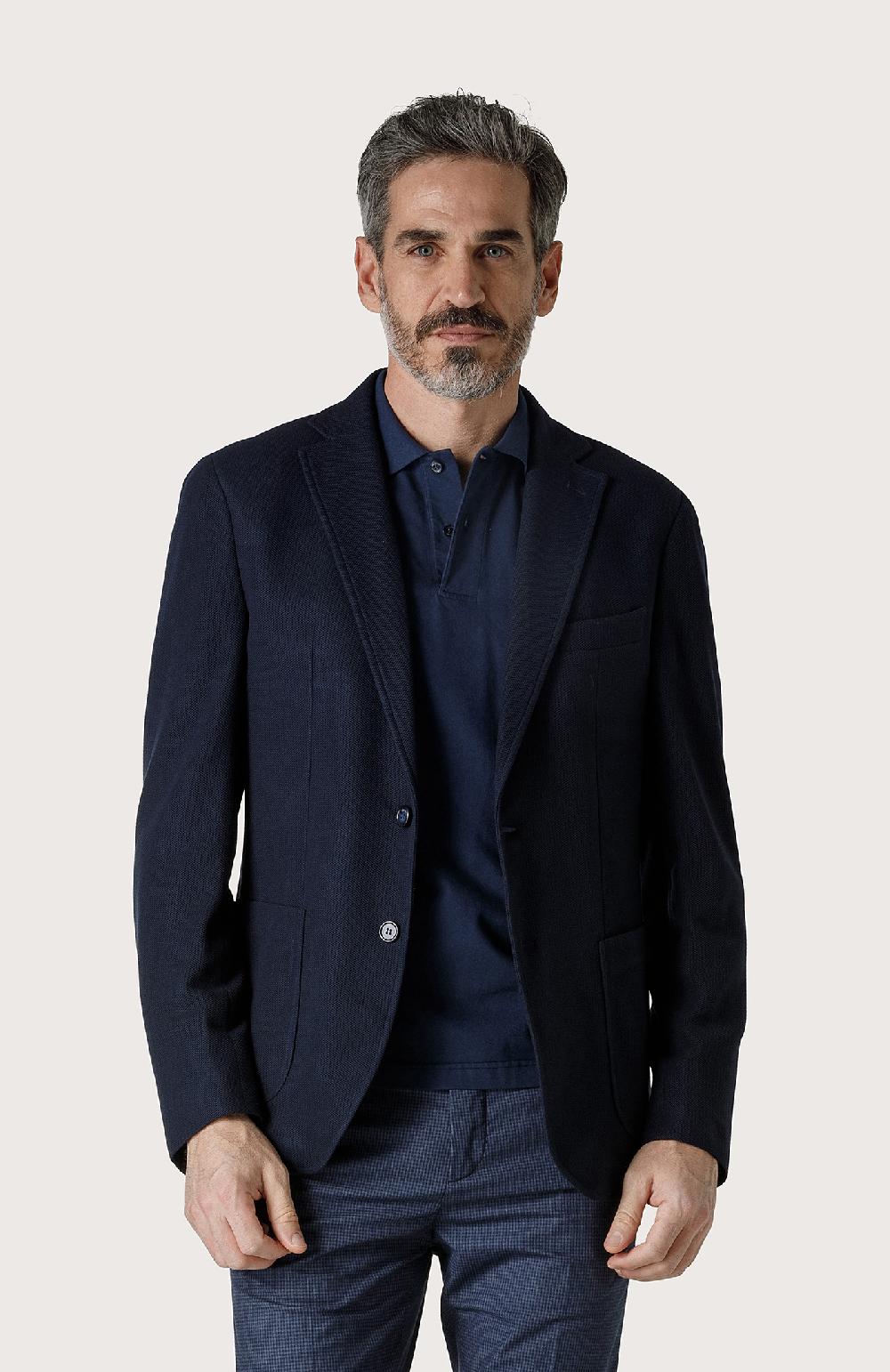 Seventy Giacca classica a nido d'ape - Col. Blu Nuova