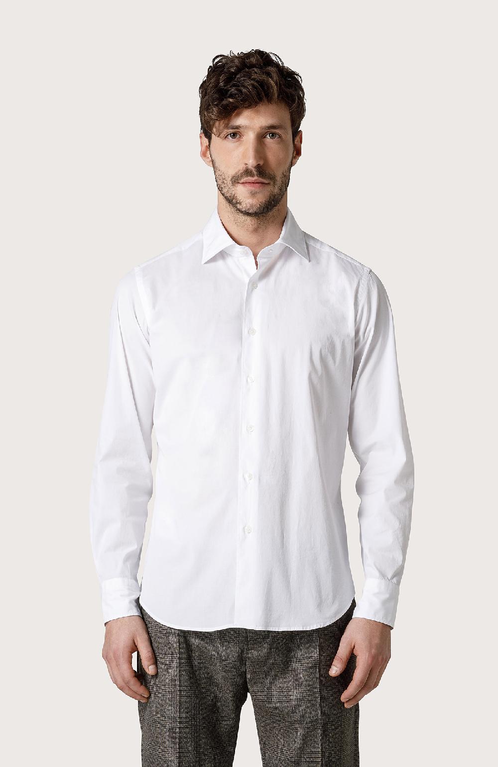 Seventy Camicia in popeline stretch - Col. Bianco Nuovo