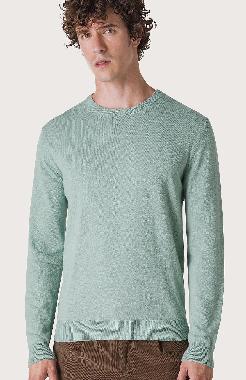 Seventy Maglia girocollo in rasato - Col. Verde Pezzi Unici