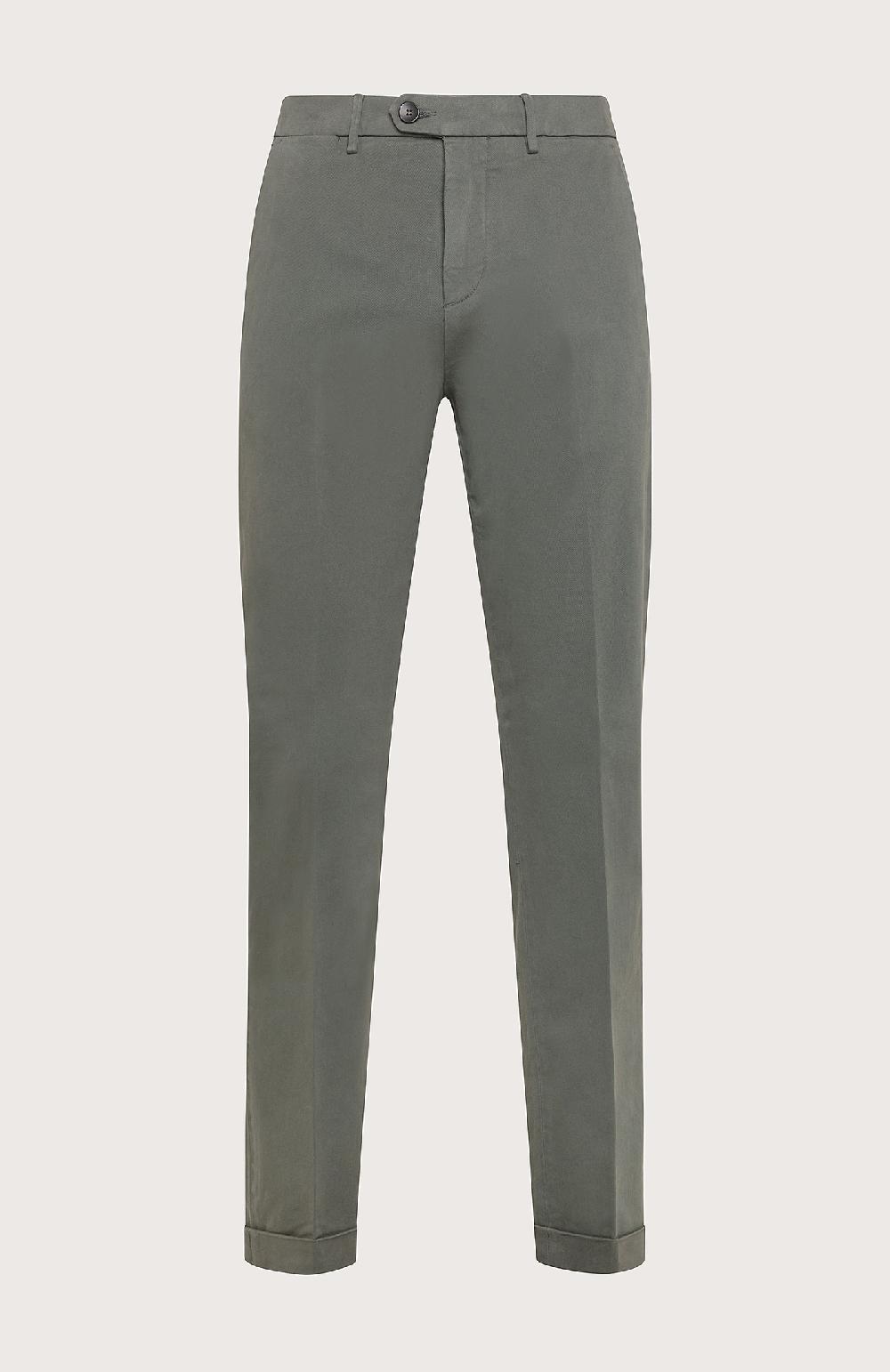 Seventy Pantalone chino in gabardina smerigliata - Col. Verde Consegna Veloce