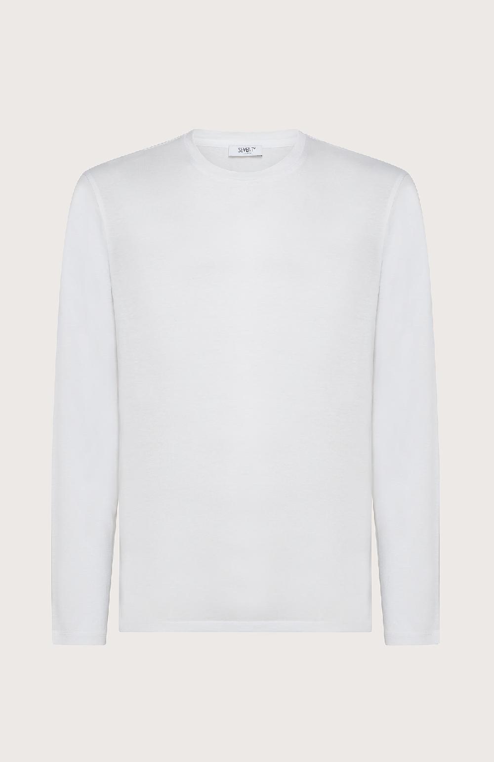 Seventy T-shirt girocollo in misto lana - Col. Bianco Fino Al -60%