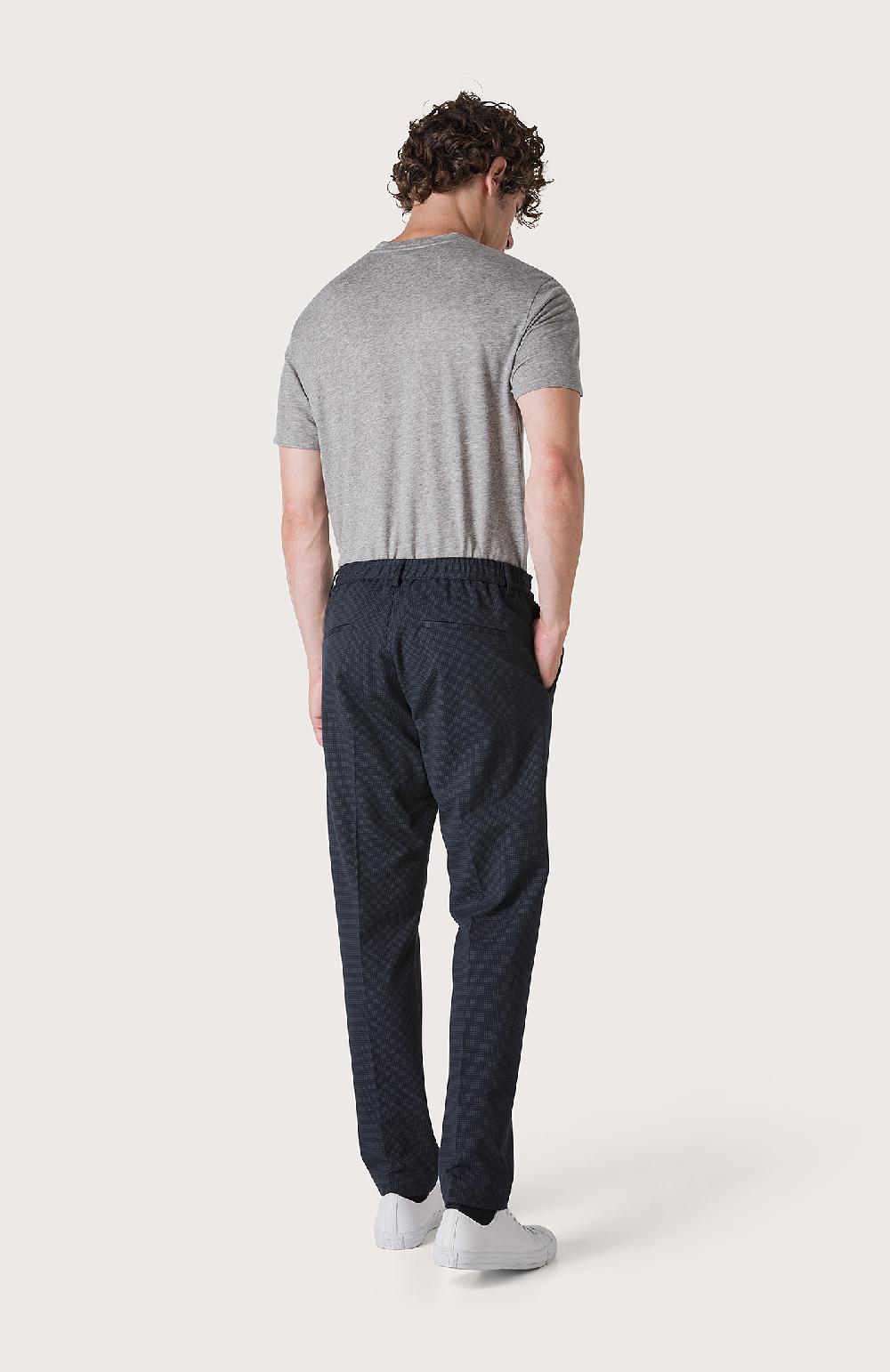 Seventy Pantalone con elastico e microdisegno - Col. Blu Sottocosto
