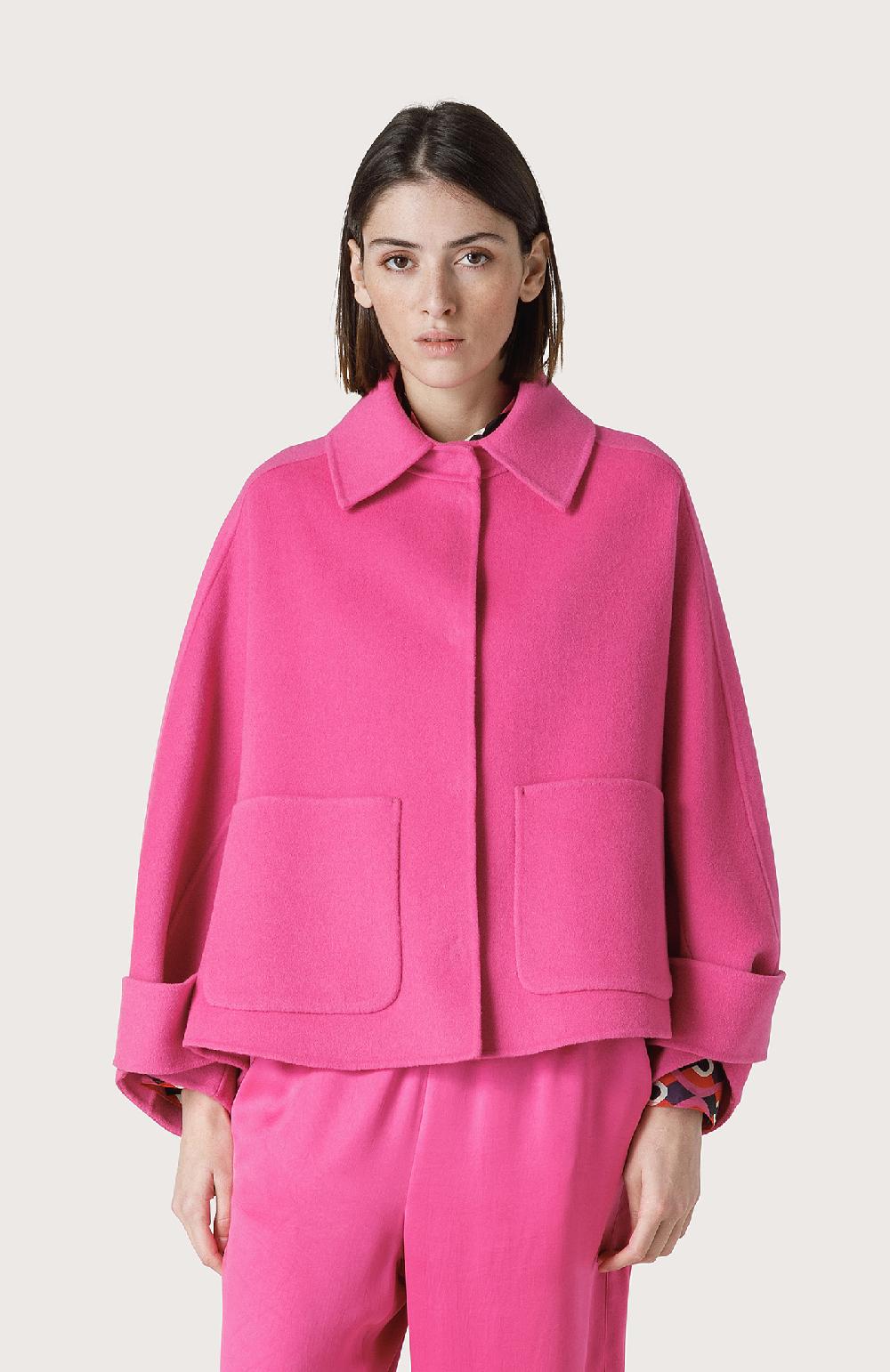 Seventy Cappotto mantellina in double - Col. Rosa Vendita