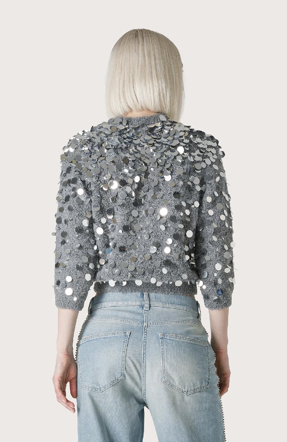 Seventy Maglioncino con maxi paillettes - Col. Grigio Spedizione Gratuita
