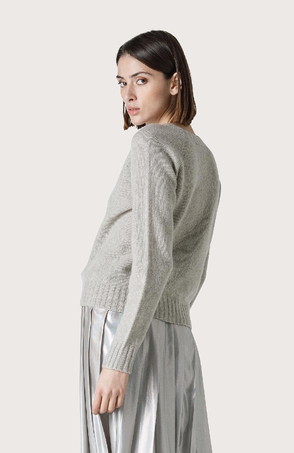 Seventy Maglia cashmere con scollo barchetta - Col. Grigio Pezzi Unici