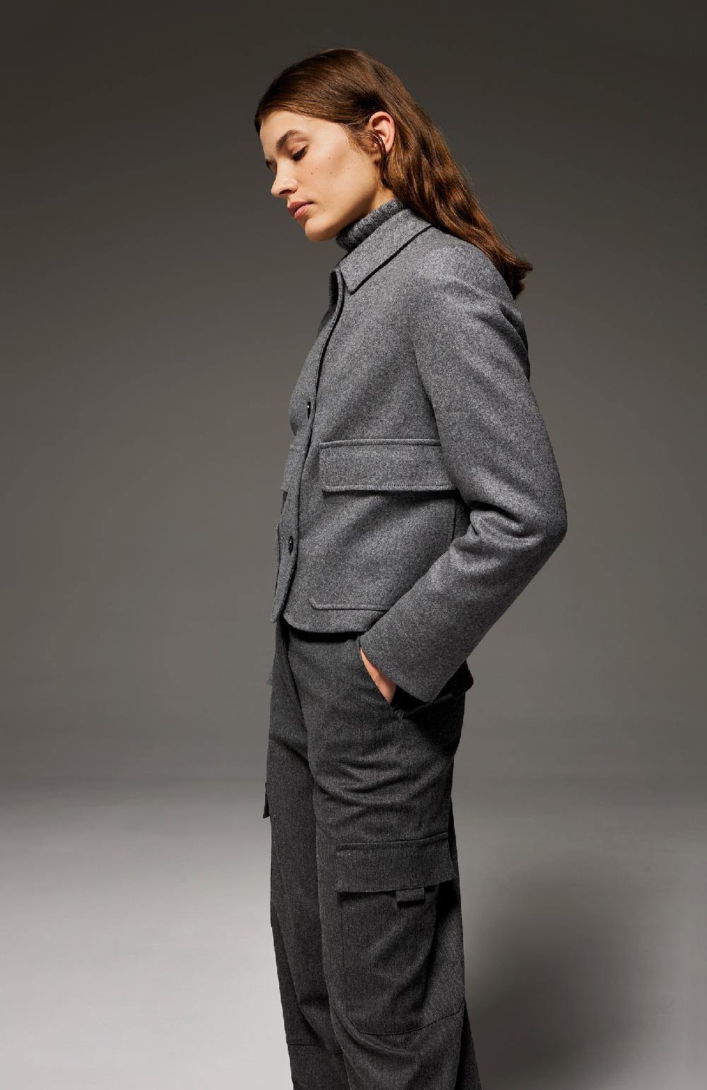 Seventy Pantalone stile cargo lungo in flanella cardata stretch - Col. Grigio I Più Venduti