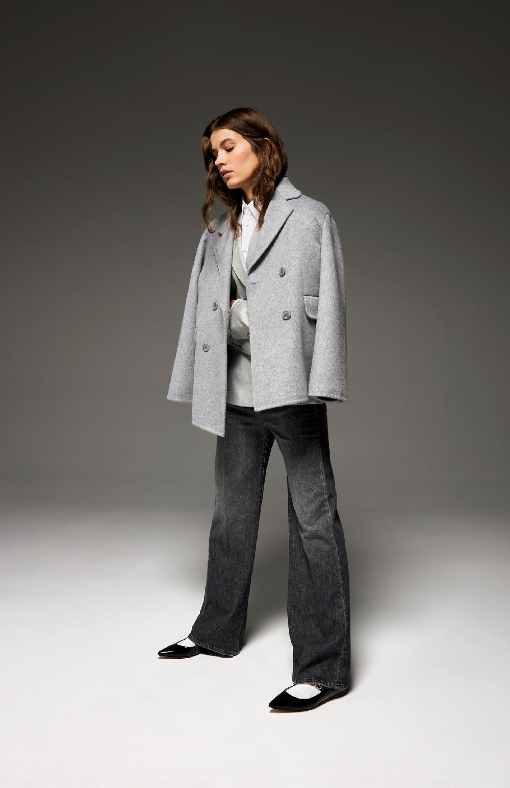 Seventy Cappotto corto con manica ampia - Col. Grigio In Linea