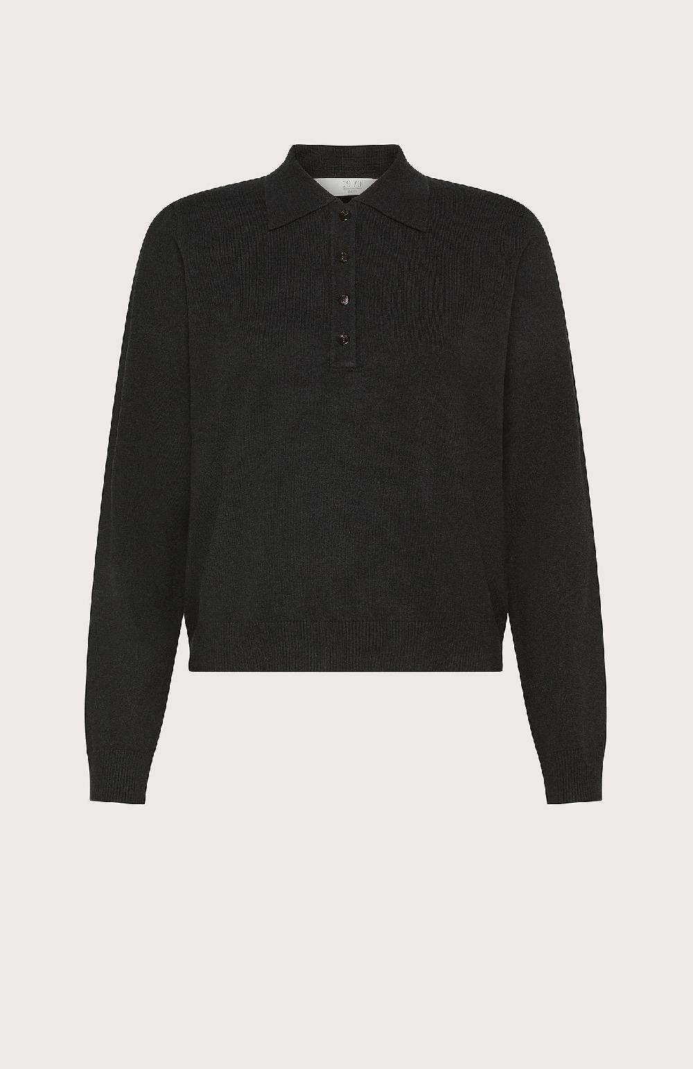 Seventy Polo a maniche lunghe tinta unita - Col. Nero Convenienza