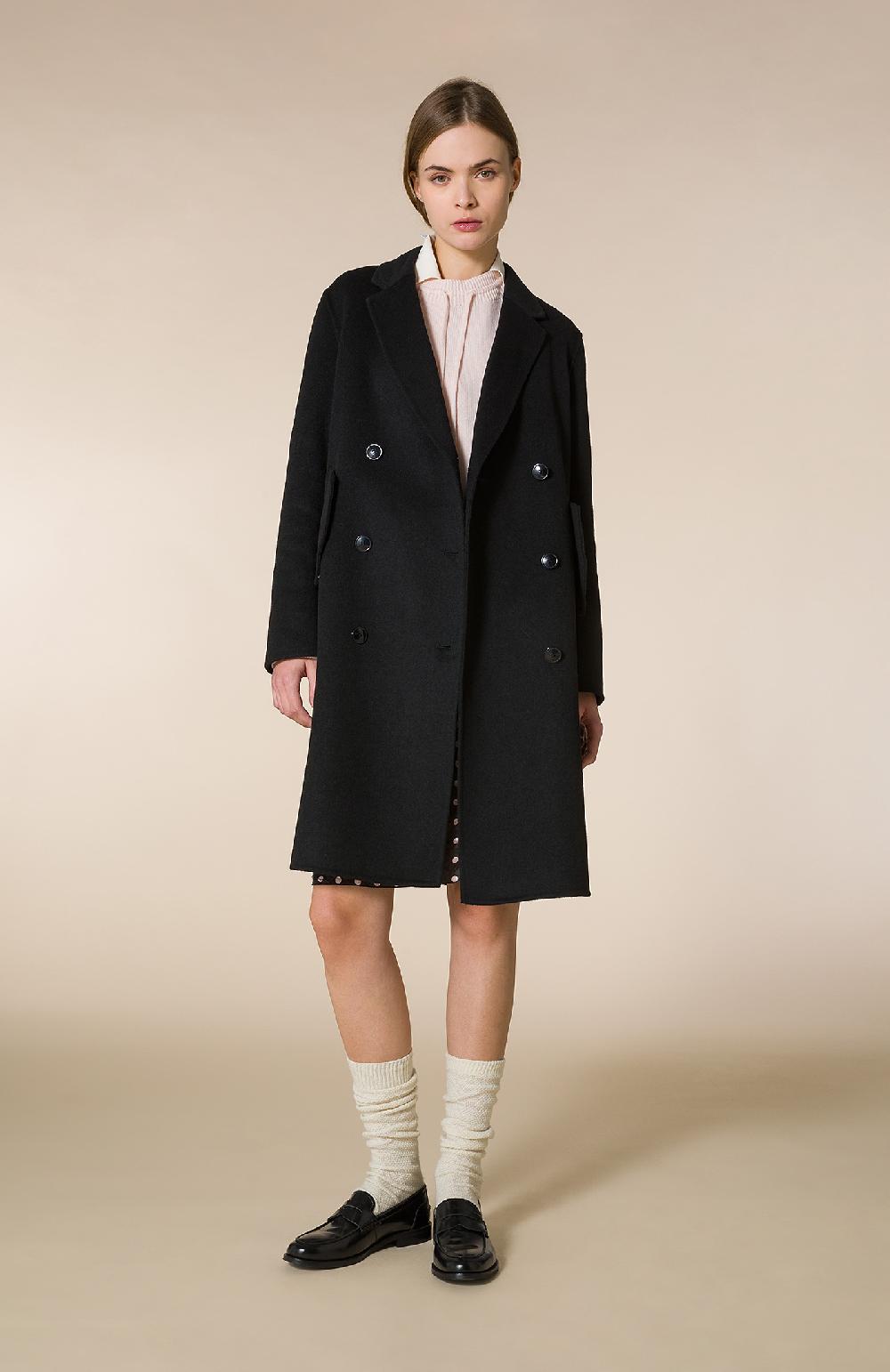 Seventy Cappotto doppiopetto in panno double - Col. Nero Sconto