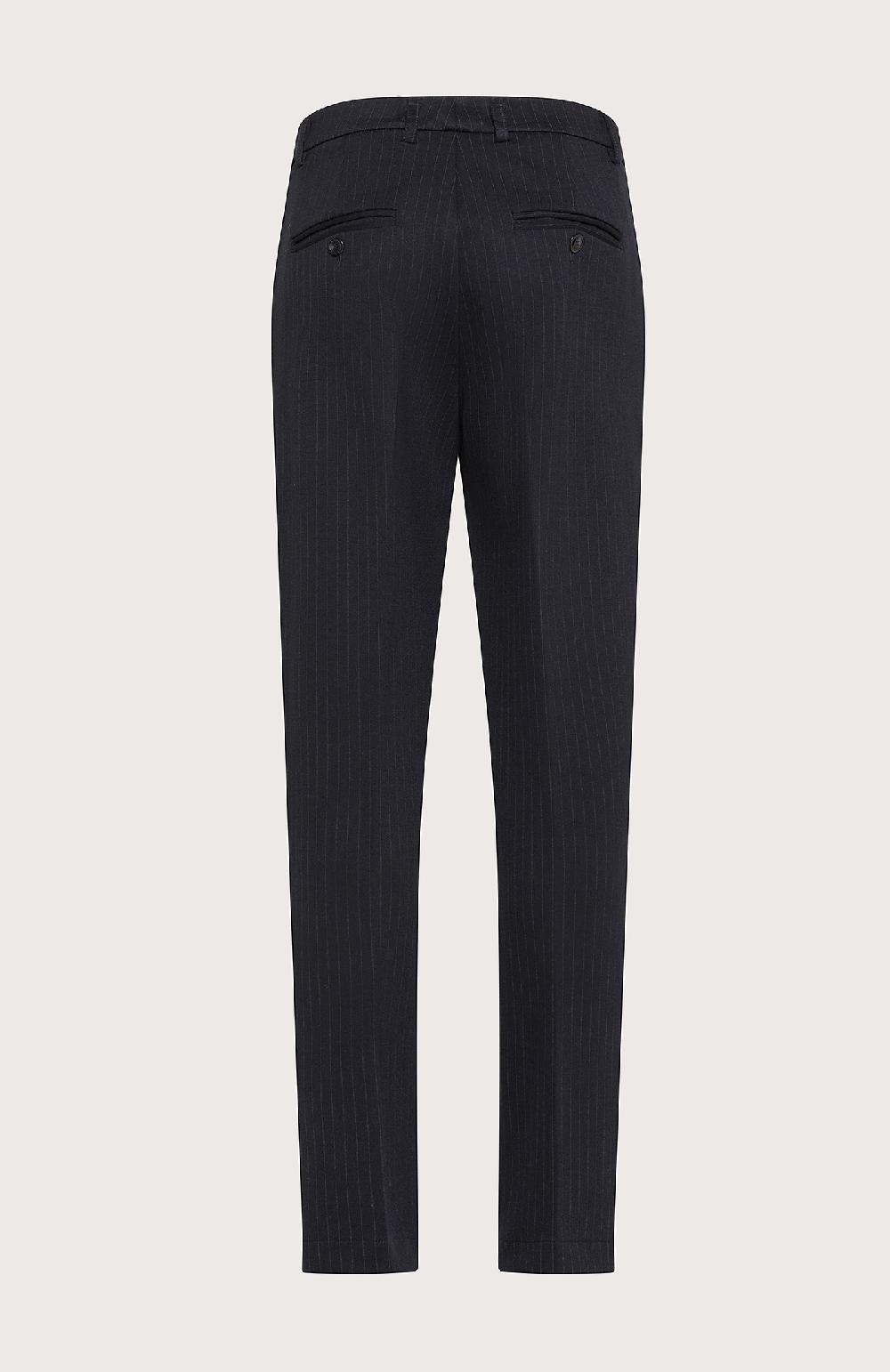 Seventy Pantalone chino in punto stoffa gessato - Col. Blu In Vendita