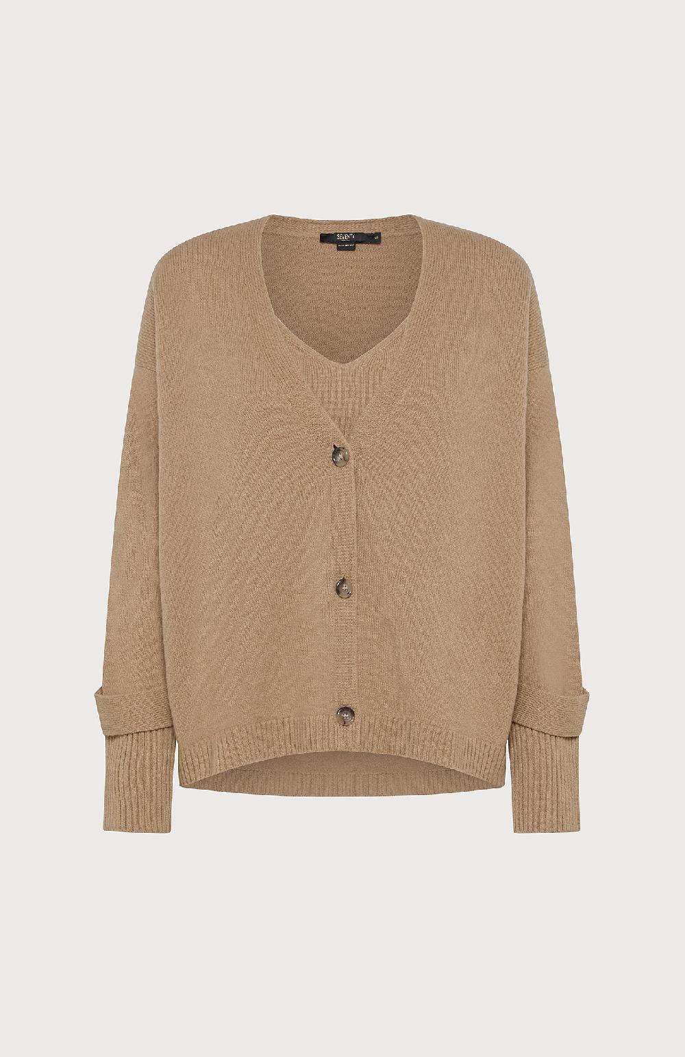 Seventy Twin set in misto cashmere - Col. Neutro Vendita Calda