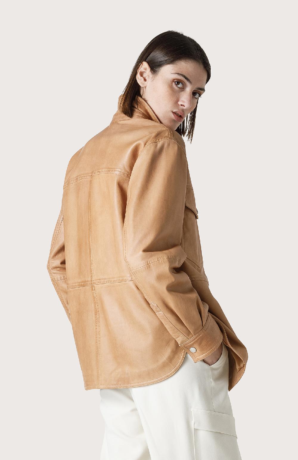 Seventy Overshirt in pelle effetto vintage - Col. Neutro I Più Venduti