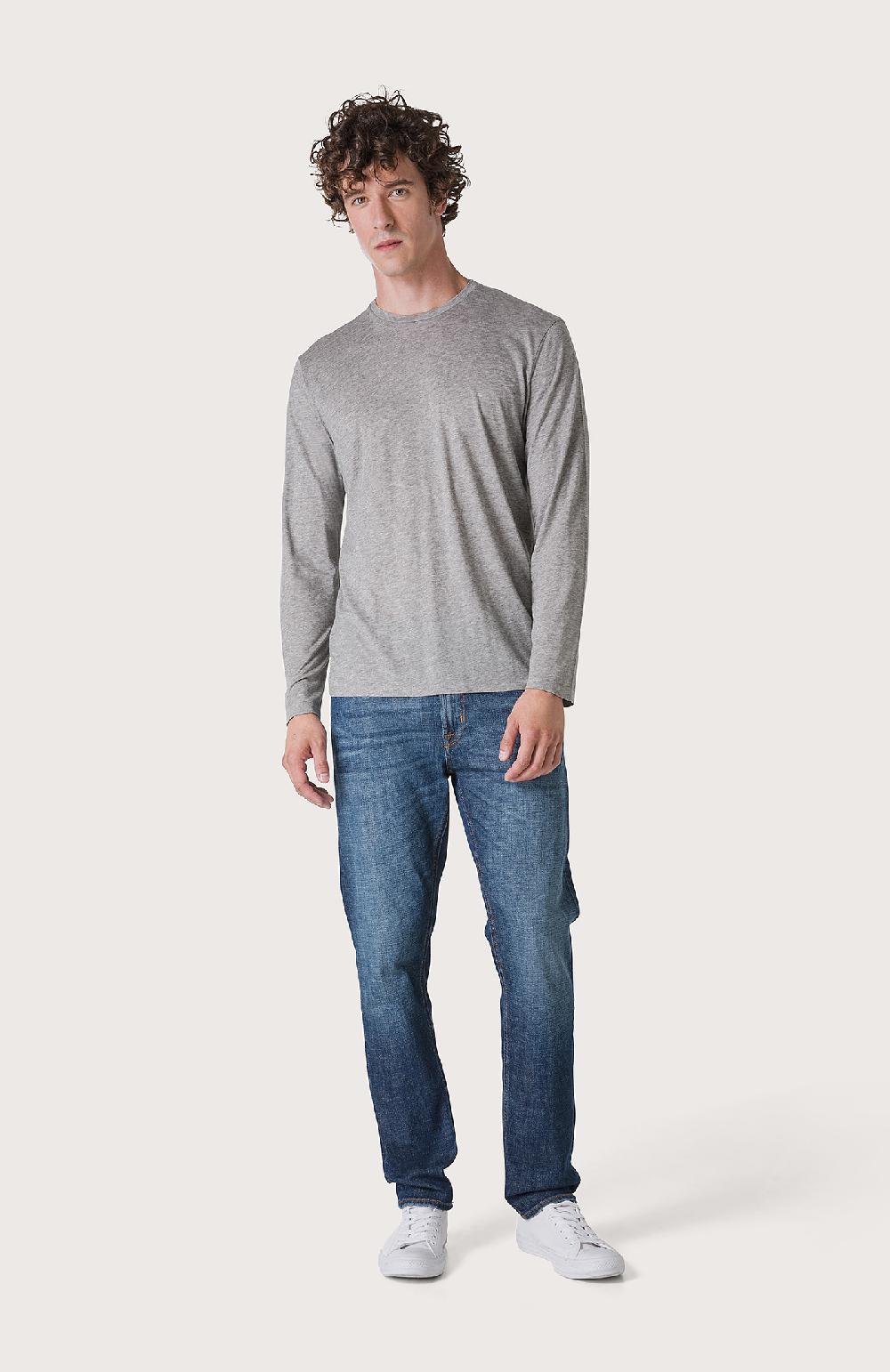 Seventy T-shirt girocollo manica lunga - Col. Grigio In Vendita