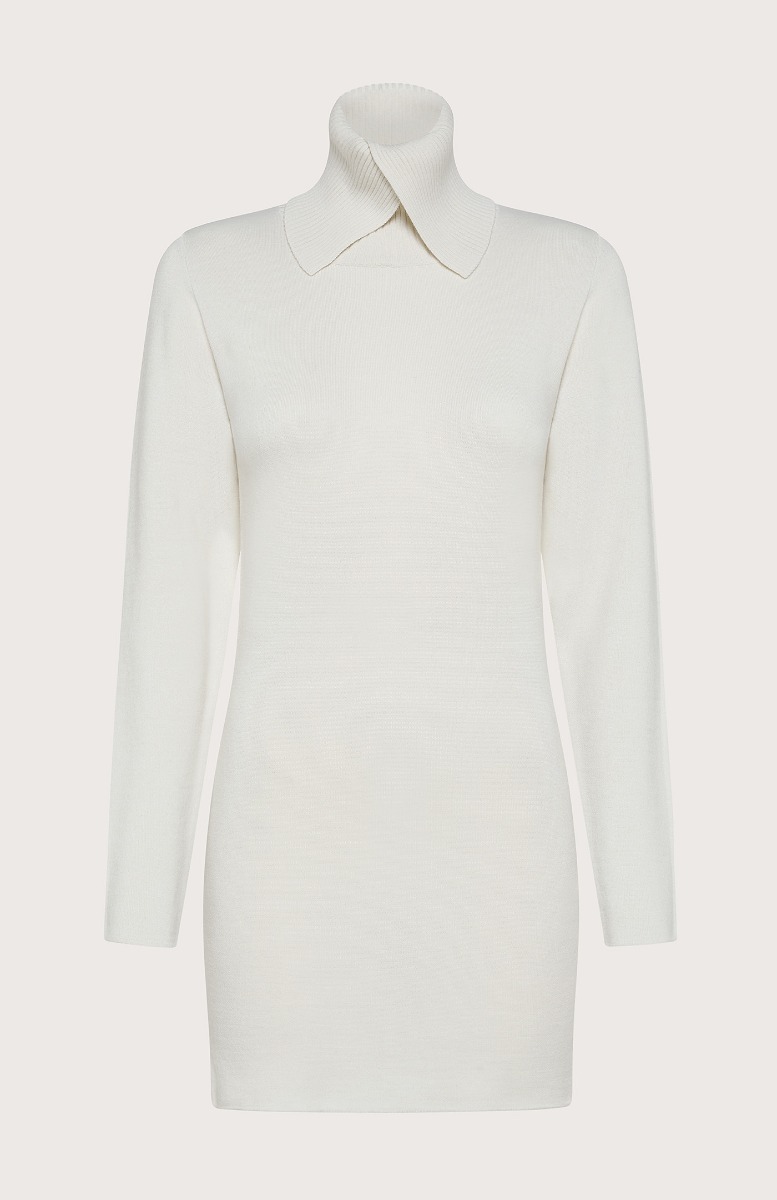 Seventy Abito tricot con collo incrociato - Col. Bianco In Saldo