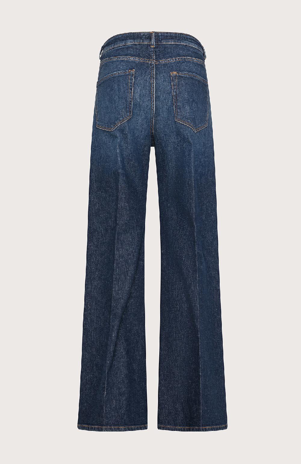 Seventy Jeans lunghi a vita alta in denim washed - Col. Blu Sottocosto