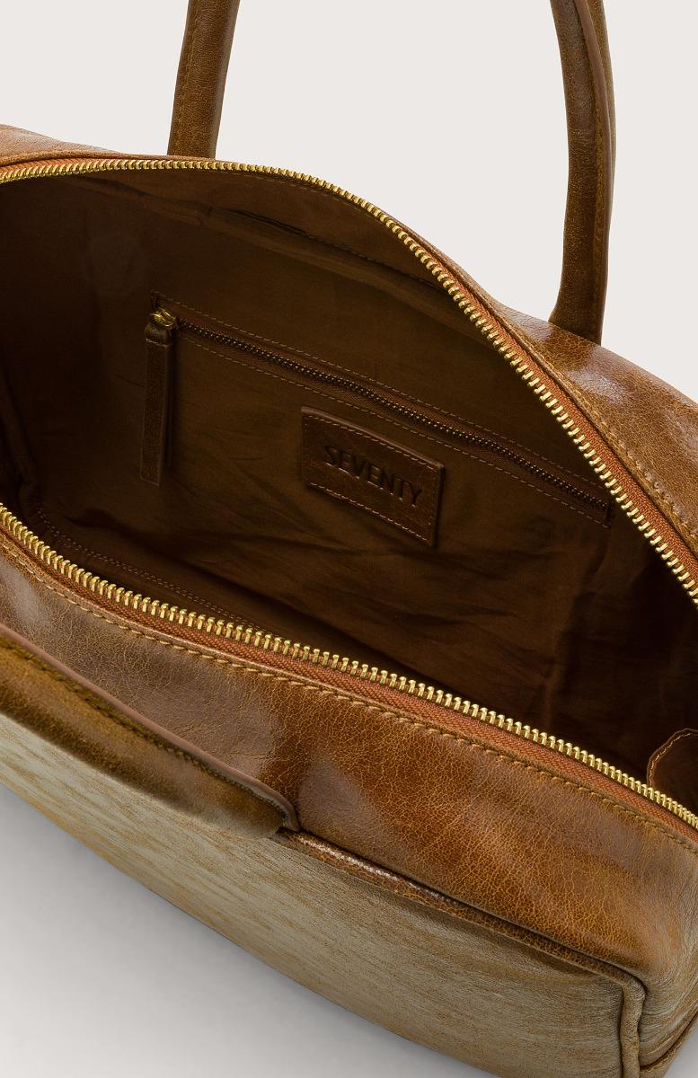 Seventy Bauletto in pelle effetto vintage - Col. Marrone Outlet