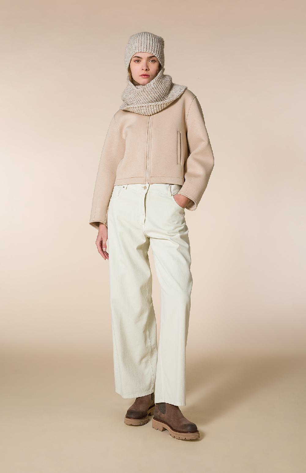 Seventy Jeans lunghi a vita alta in bull tinto capo - Col. Cream Saldi