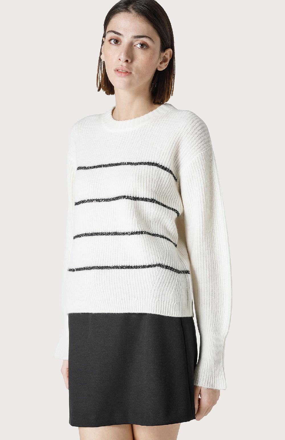 Seventy Maglia con righe in lurex - Col. Bianco Hotsell
