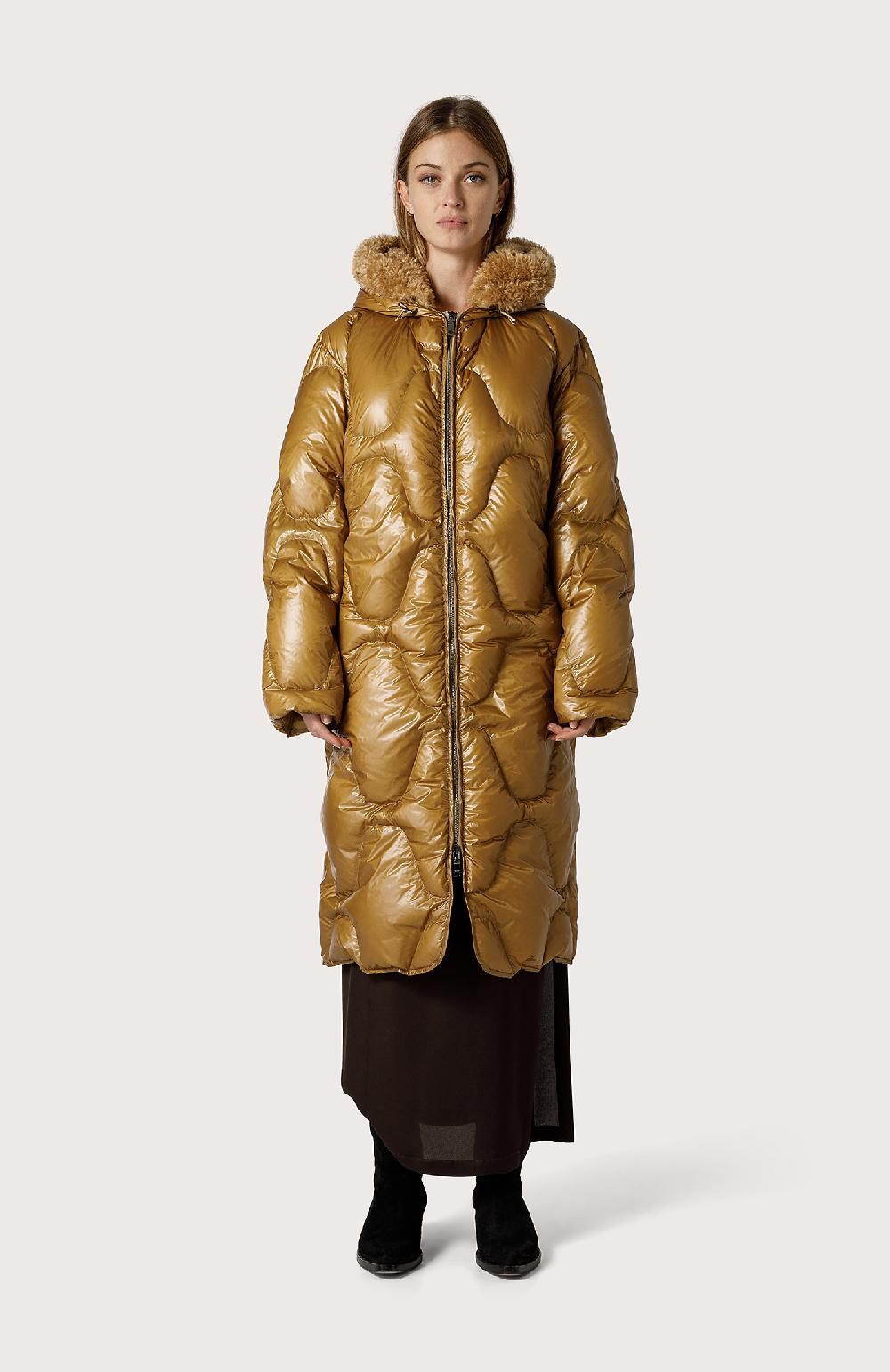 Seventy Piumino lungo con cappuccio - Col. Verde Saldi Di Fabbrica