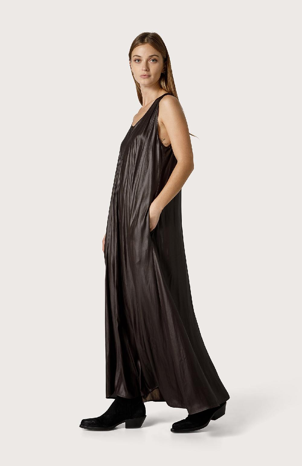 Seventy Abito smanicato in georgette spalmata - Col. Marrone Moda