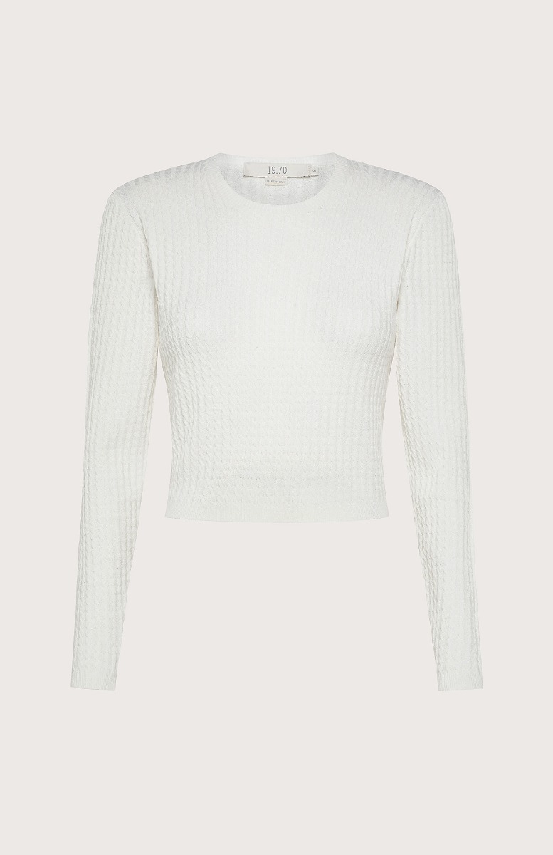 Seventy T-shirt corta con ricami macramè - Col. Bianco 2025