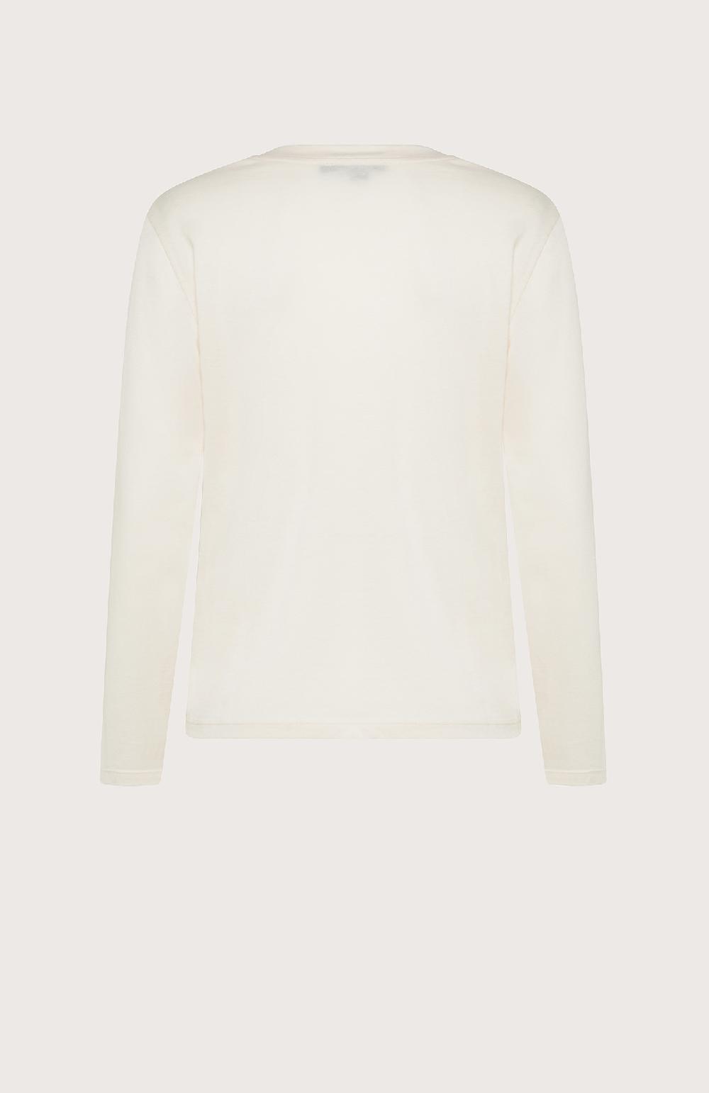 Seventy T-shirt girocollo con maniche lunghe bi-materiale - Col. Neutro 2025