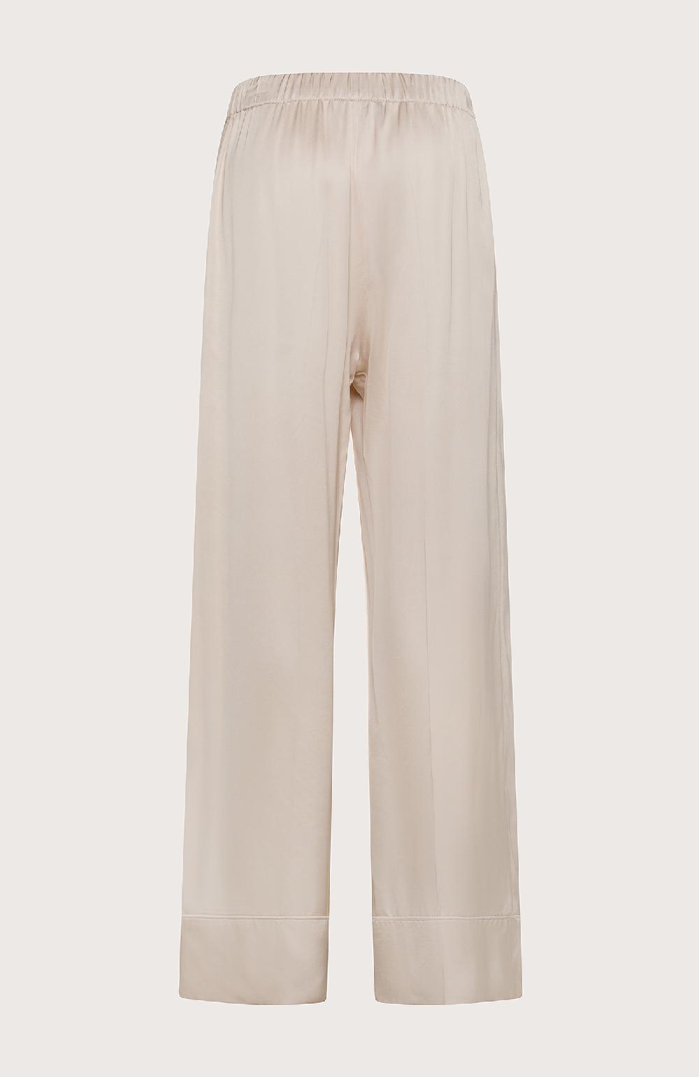 Seventy Pantalone stile pajamas in raso di viscosa fluido - Col. Neutro In Linea