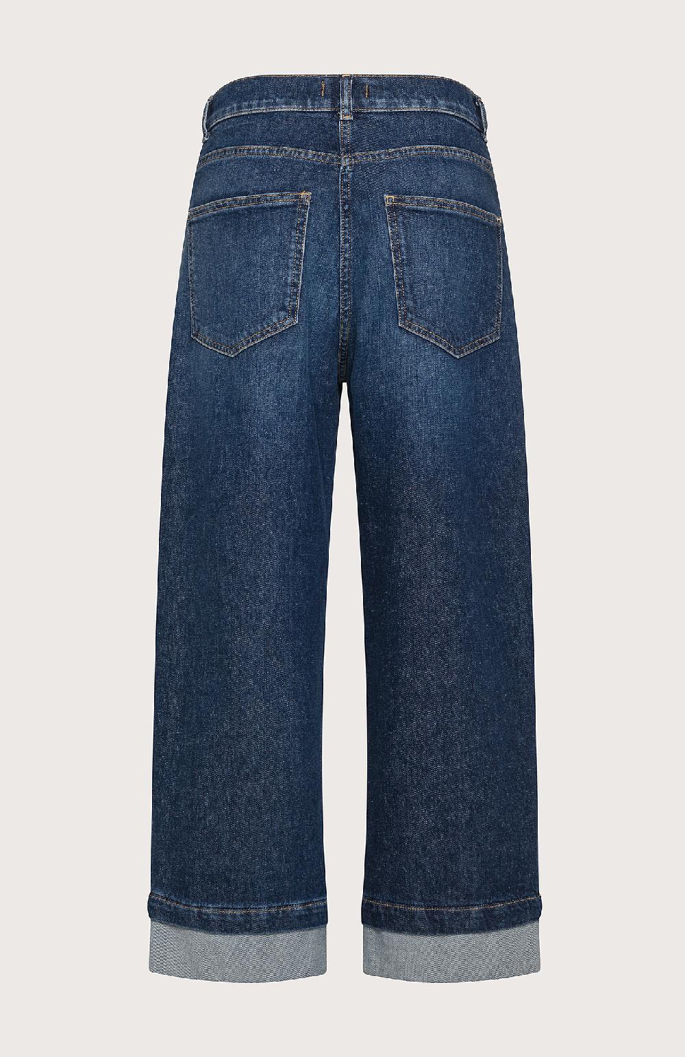 Seventy Jeans alla caviglia con cucitura frontale e orlo ripiegato in denim lavato - Col. Blu Prezzo di fabbrica