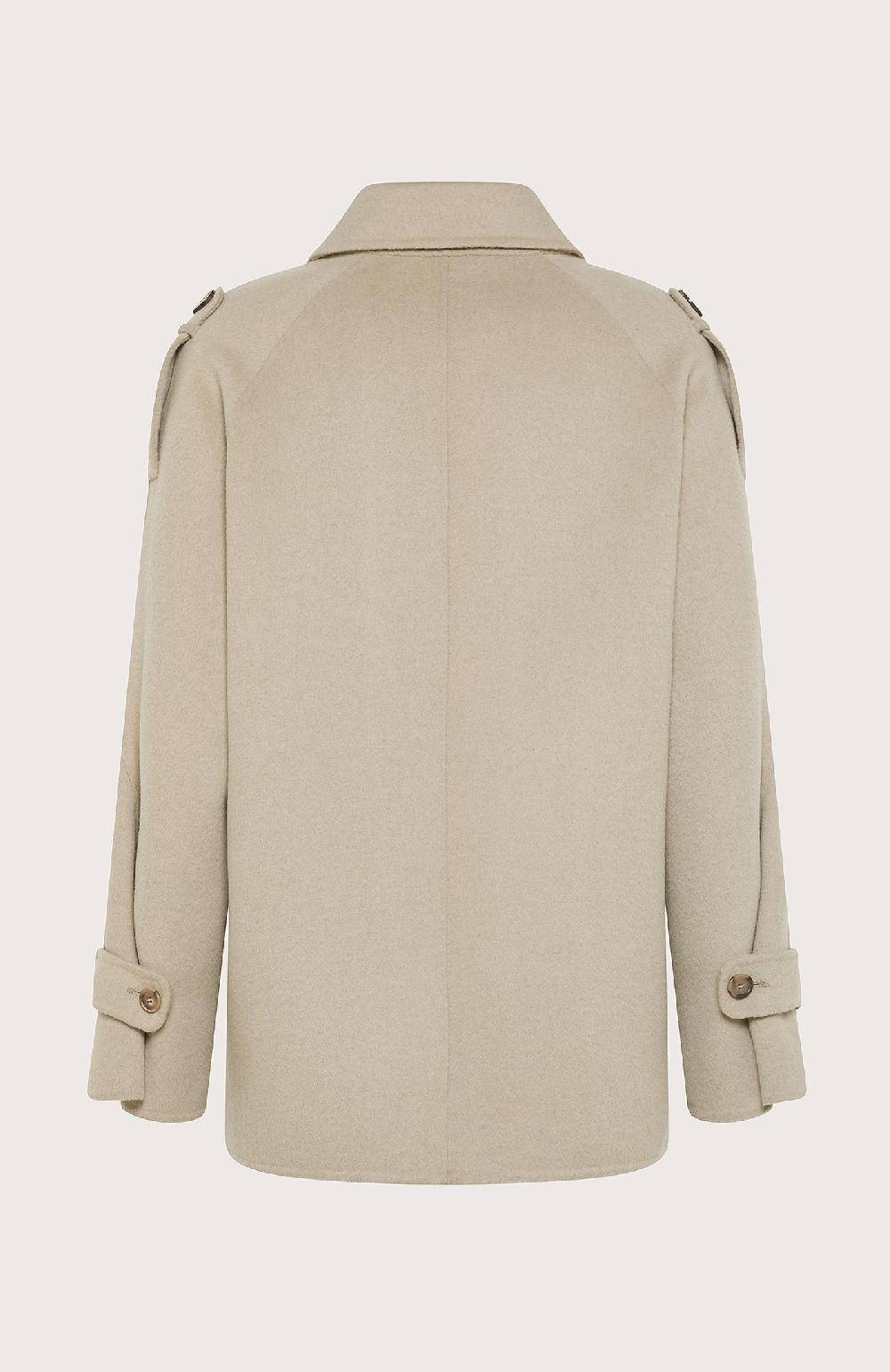 Seventy Cappotto doppiopetto corto in panno double - Col. Neutro Grande vendita