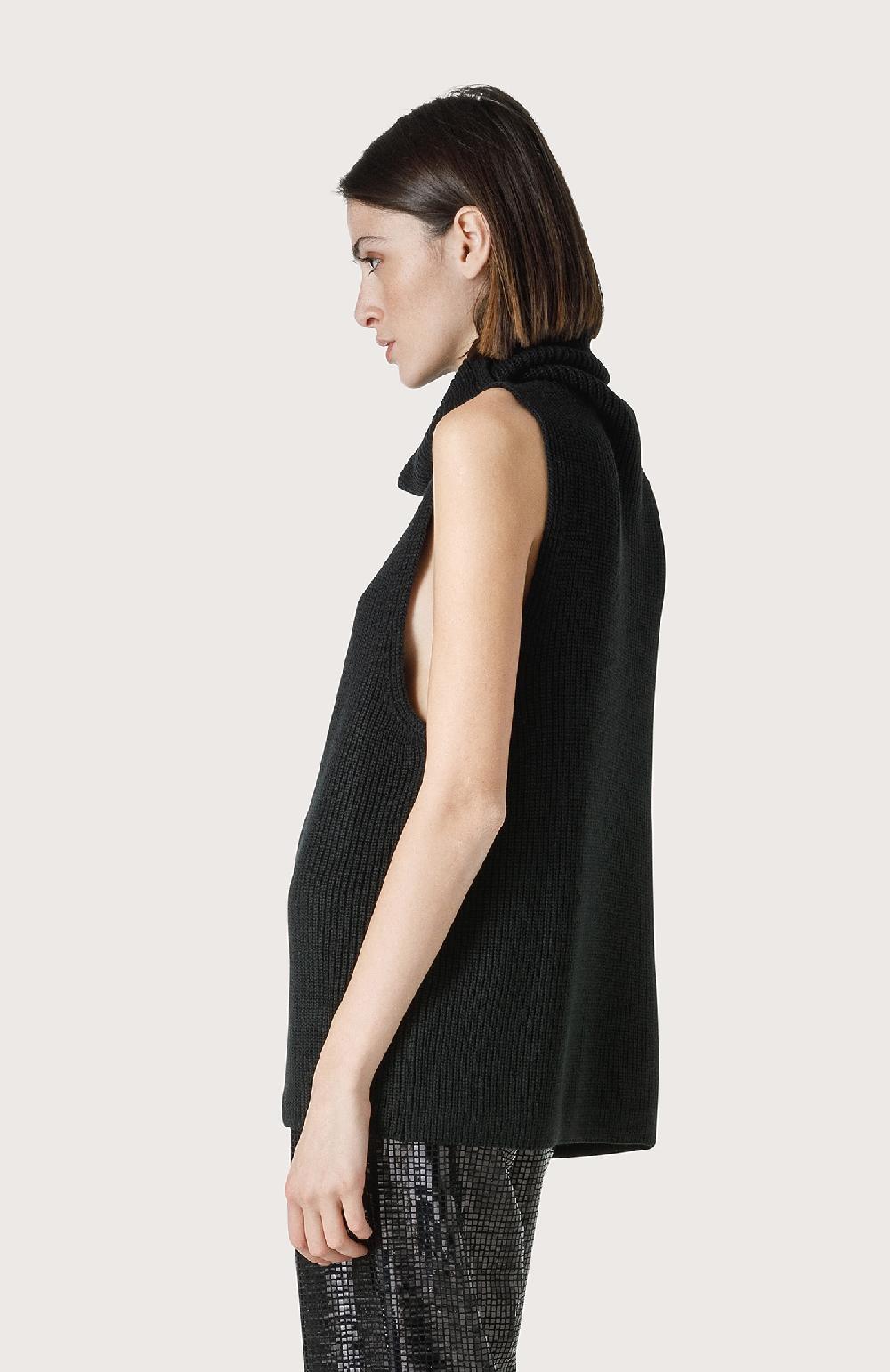 Seventy Gilet a collo alto - Col. Nero Smaltimento dello stoccaggio