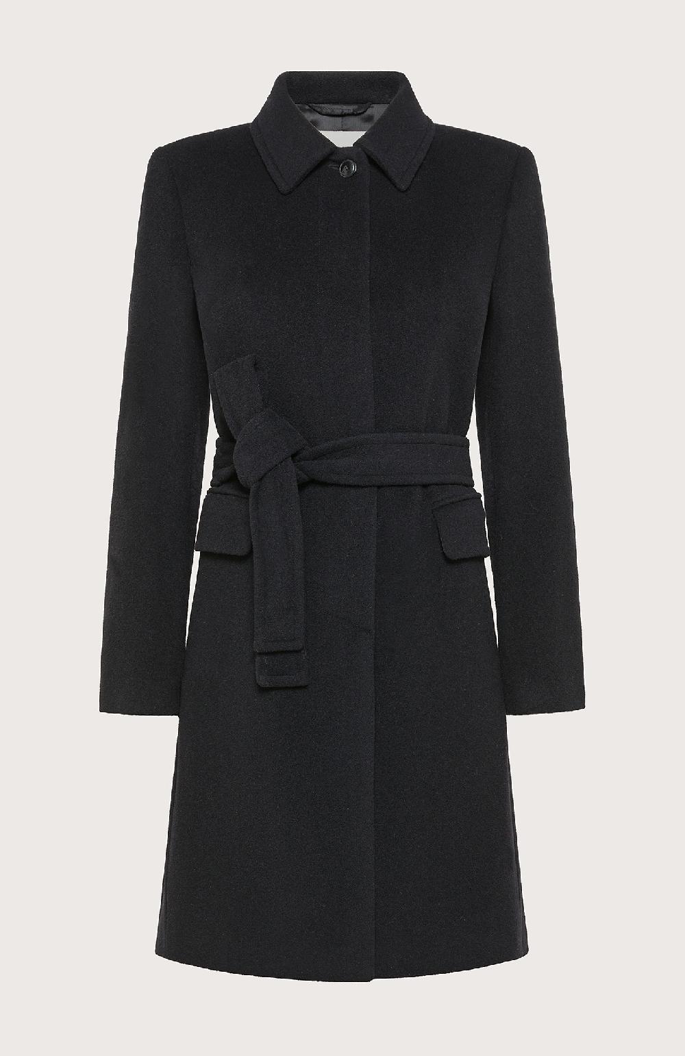 Seventy Cappotto con cintura - Col. Nero Vendita calda