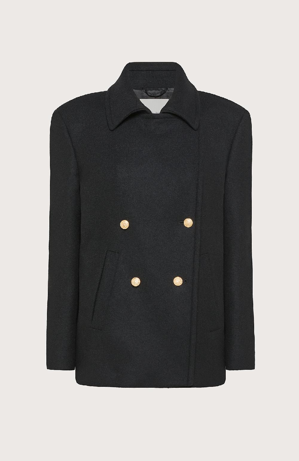 Seventy Cappotto doppiopetto con bottoni dorati - Col. Nero Offerta temporanea