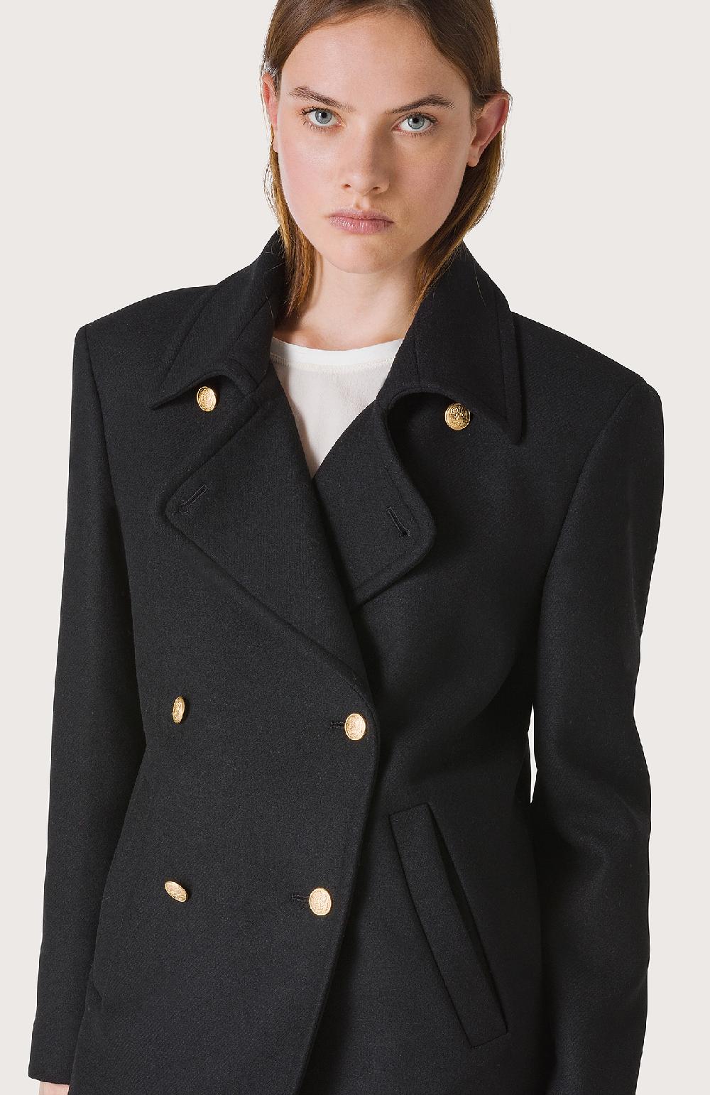 Seventy Cappotto doppiopetto con bottoni dorati - Col. Nero Offerta temporanea