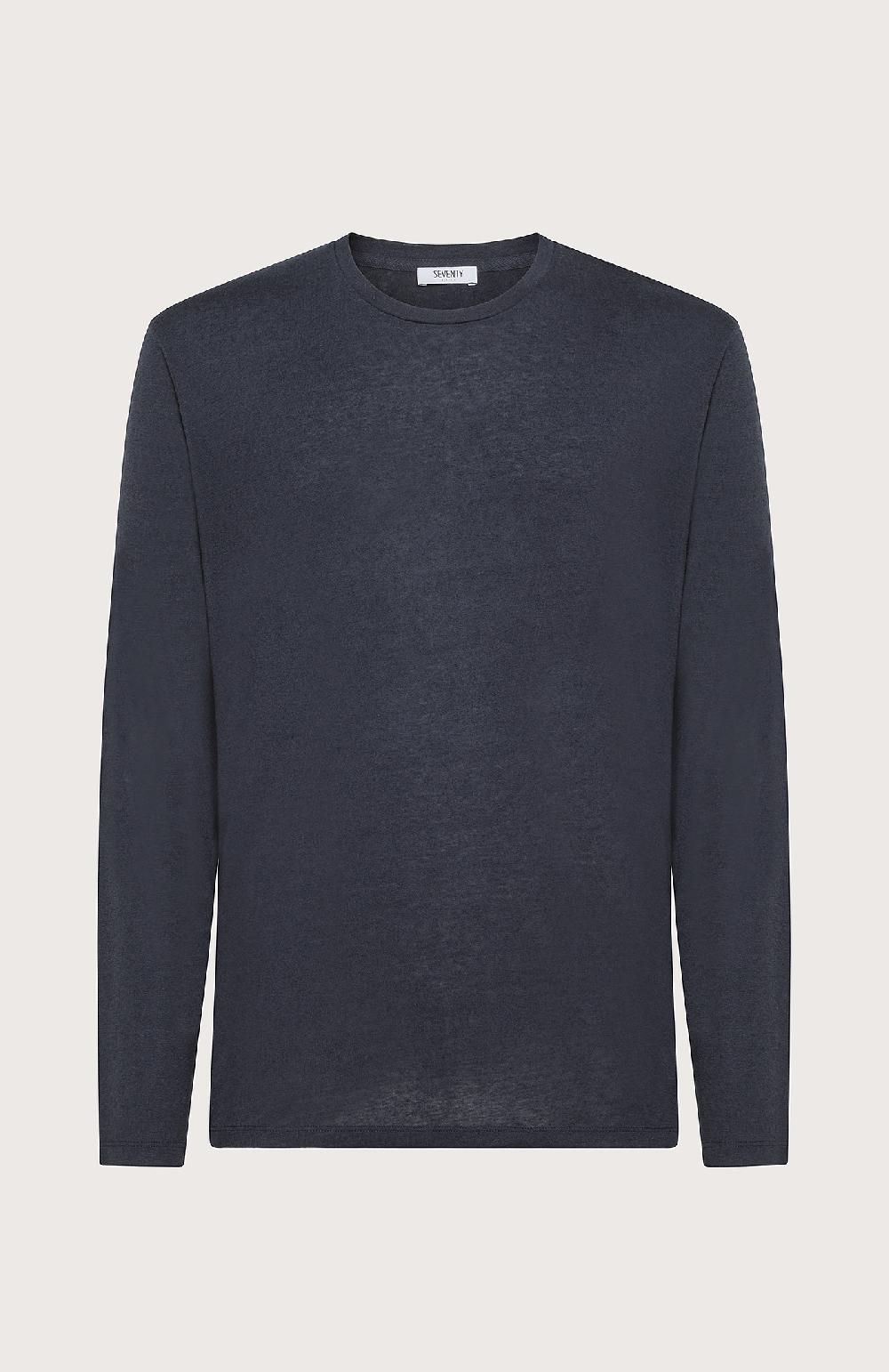 Seventy T-shirt girocollo in misto lana - Col. Blu Super Saving Price