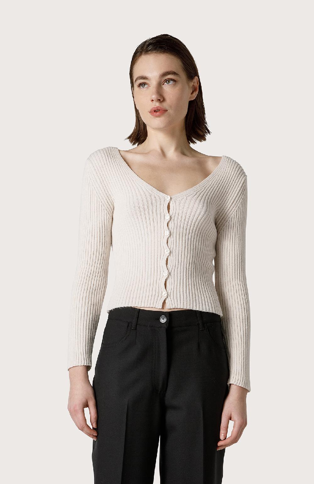 Seventy Cardigan attillato - Col. Bianco Fino al 60% di sconto