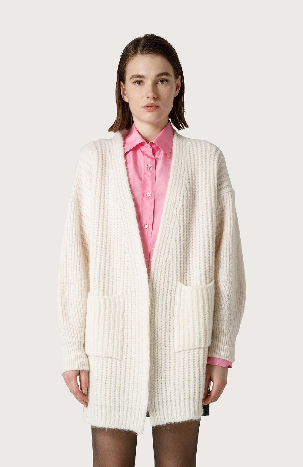 Seventy Cardigan in filato bouclé - Col. Bianco Only for today