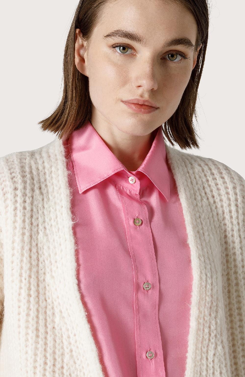 Seventy Cardigan in filato bouclé - Col. Bianco Only for today