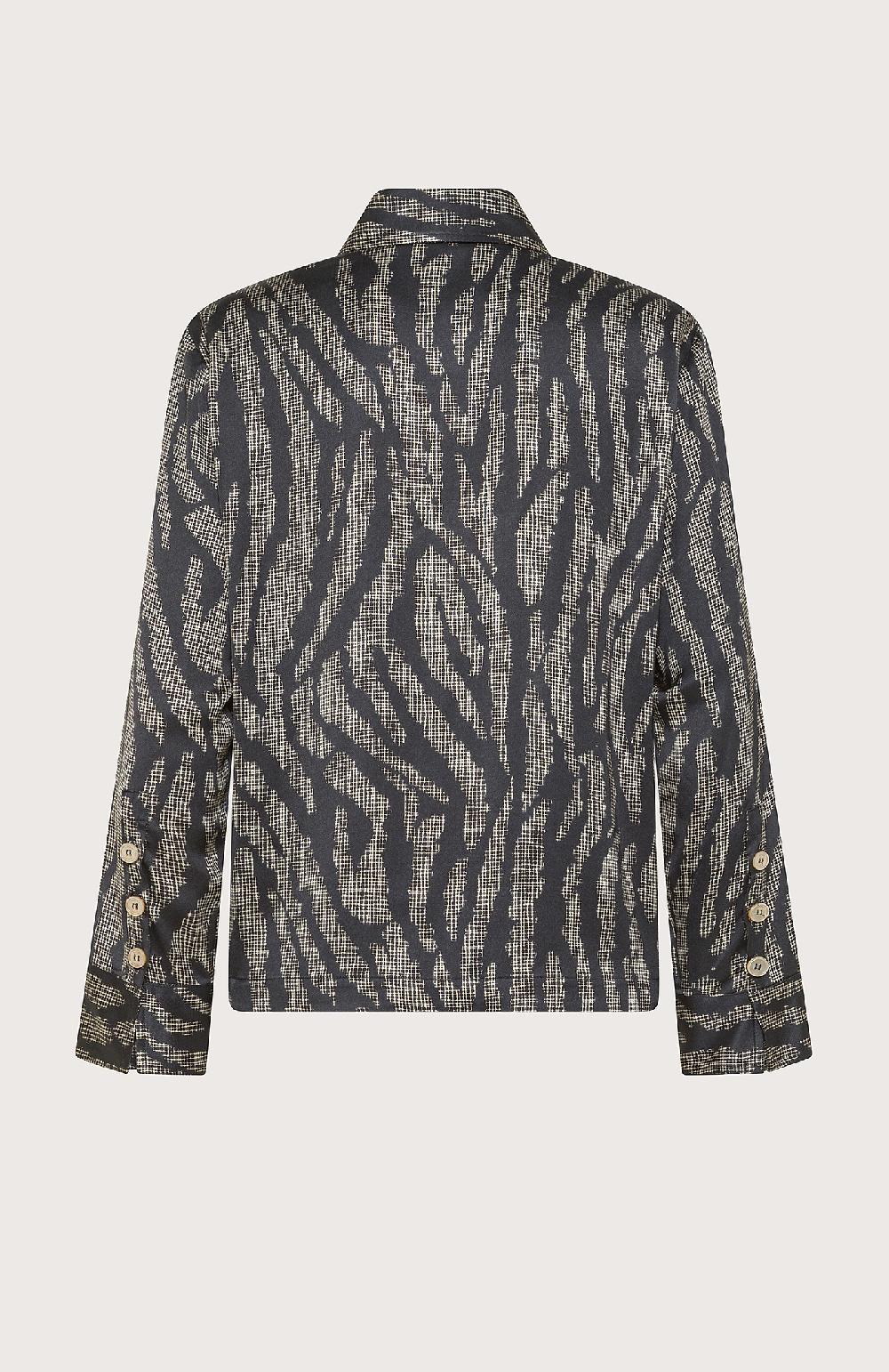 Seventy Camicia boxy in viscosa stampata - Col. Nero 2025