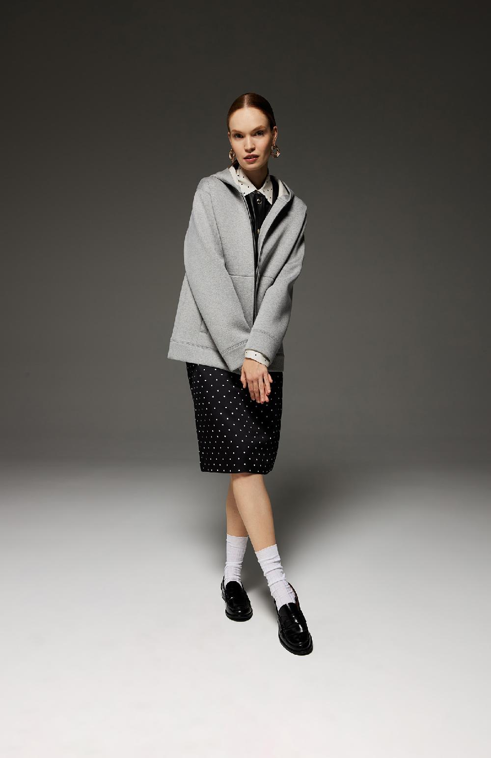 Seventy Felpa in neoprene con cappuccio separabile - Col. Grigio Vendita